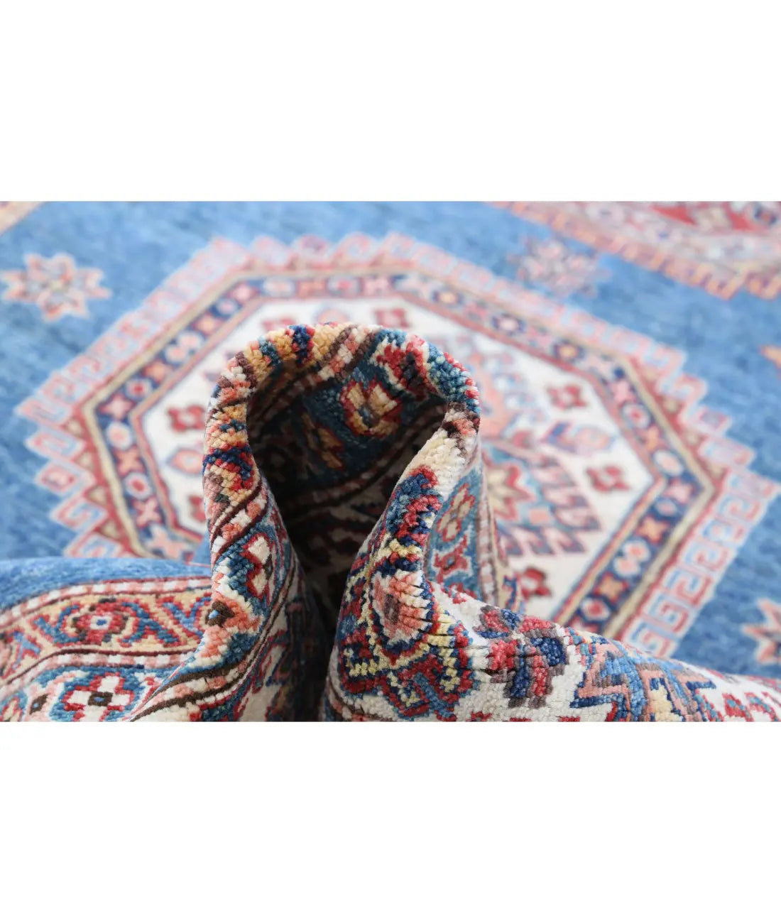 Alfombra de lana Kazak real anudada a mano - 4'10'' x 6'10''