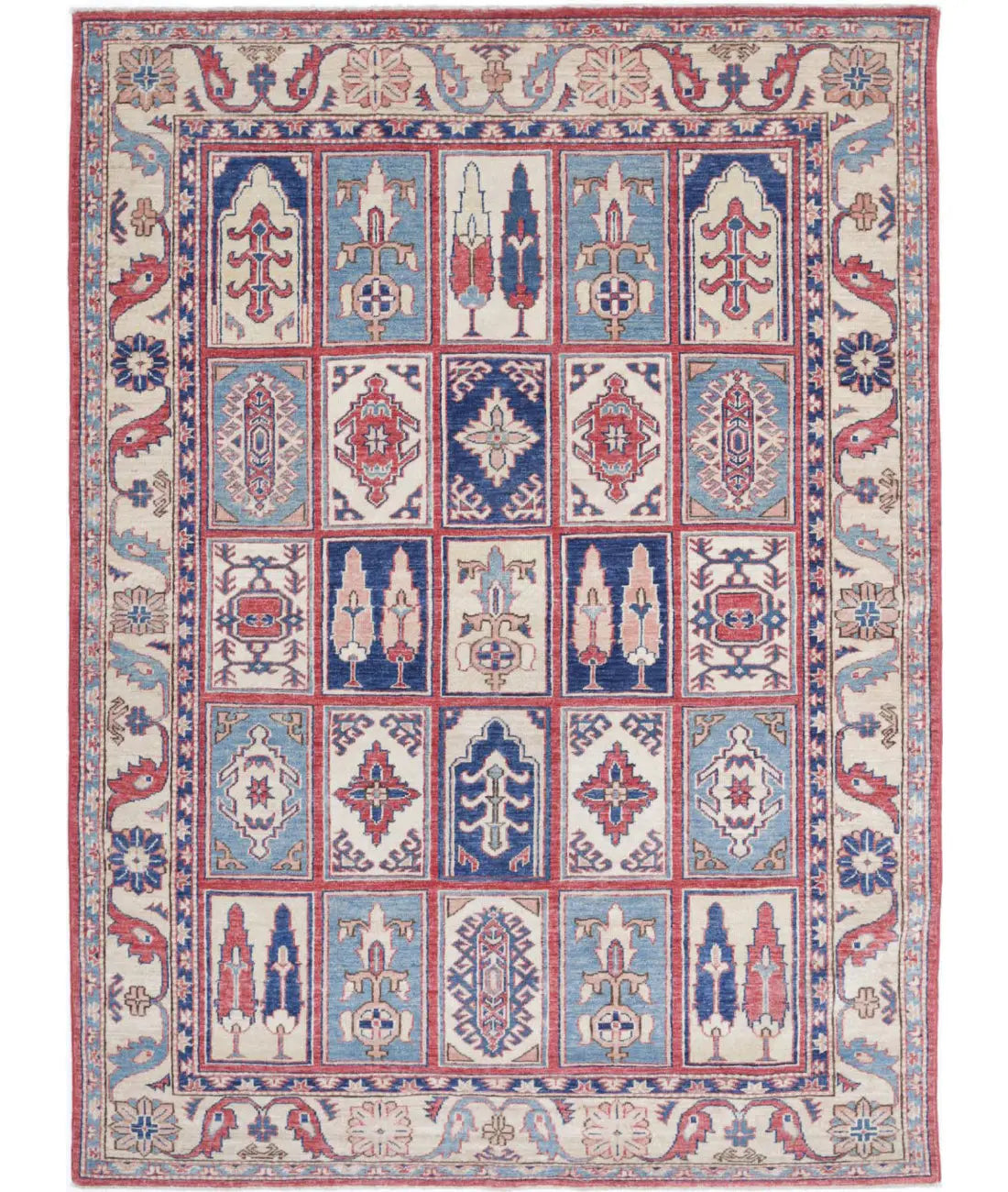 Hand Knotted Royal Kazak Wool Rug - 4'10'' x 6'7''