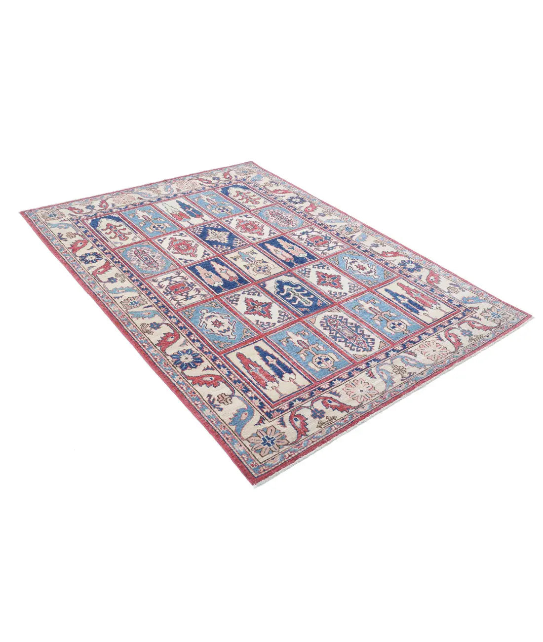 Hand Knotted Royal Kazak Wool Rug - 4'10'' x 6'7'' - Arteverk Rugs Area rug
