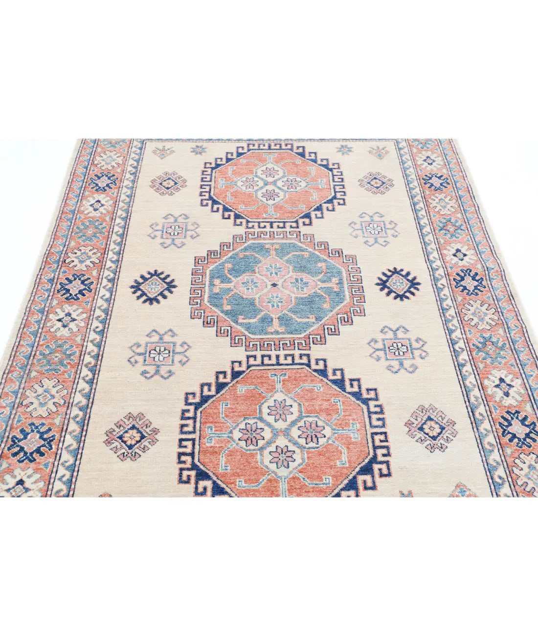 Hand Knotted Royal Kazak Wool Rug - 4'10'' x 6'8'' - Arteverk Rugs Area rug