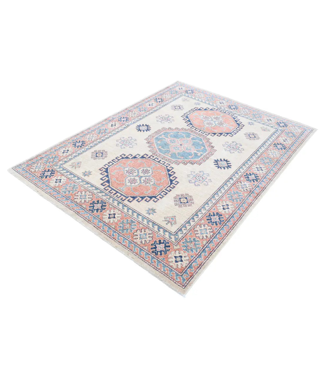 Hand Knotted Royal Kazak Wool Rug - 4'10'' x 6'8'' - Arteverk Rugs Area rug