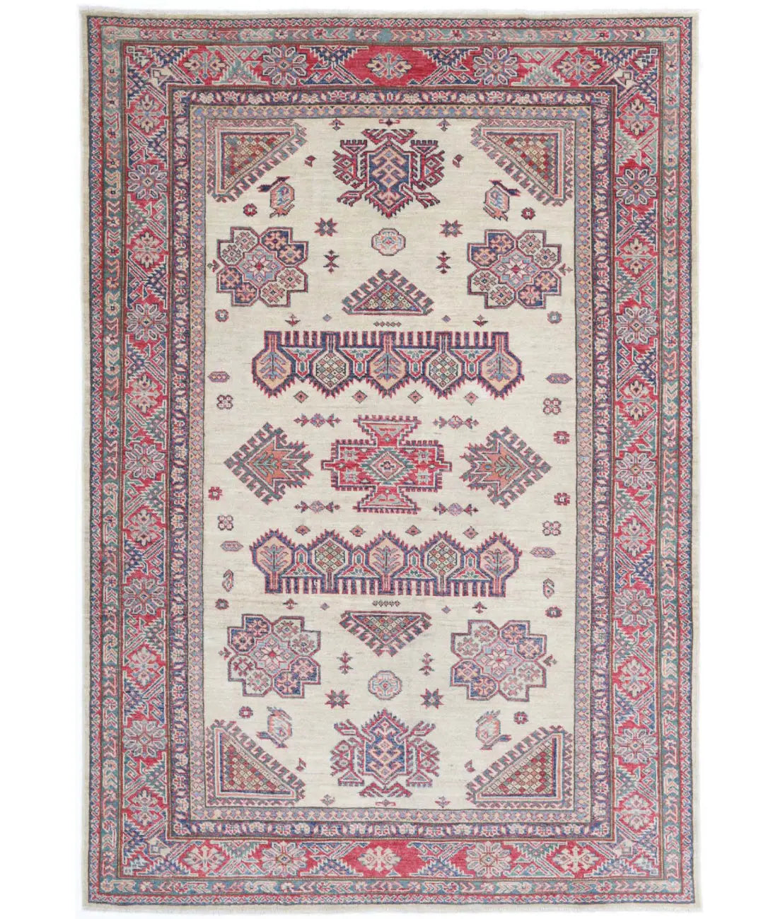 Hand Knotted Royal Kazak Wool Rug - 4'10'' x 7'3''