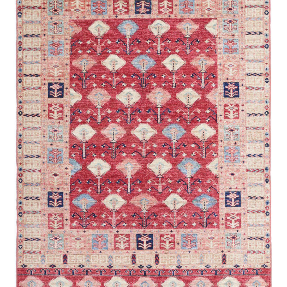 Hand Knotted Royal Kazak Wool Rug - 4'11'' x 6'6''
