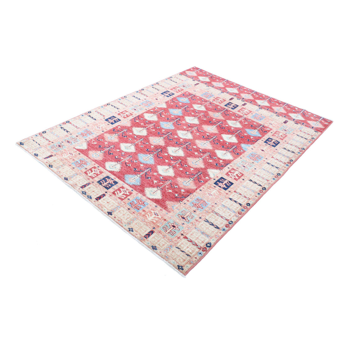 Hand Knotted Royal Kazak Wool Rug - 4'11'' x 6'6''