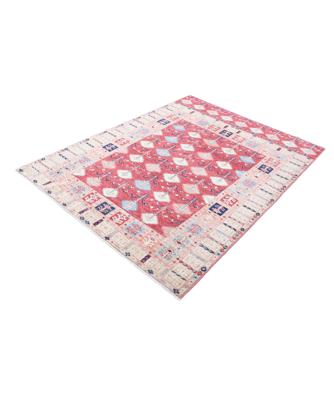 Hand Knotted Royal Kazak Wool Rug - 4'11'' x 6'6''