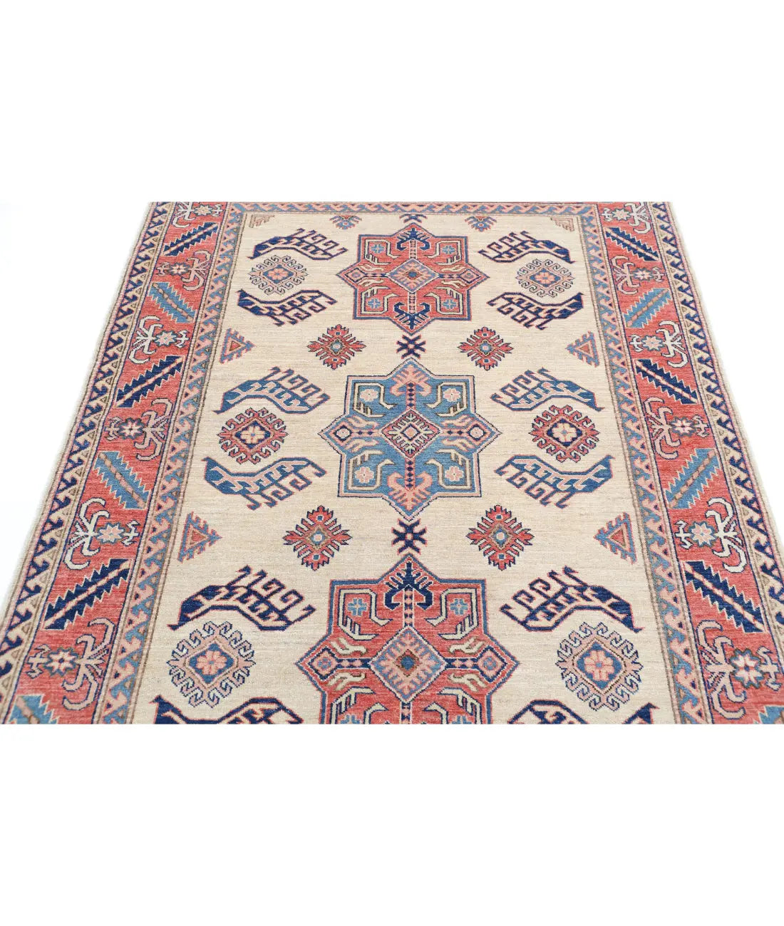 Hand Knotted Royal Kazak Wool Rug - 4'11'' x 6'9'' - Arteverk Rugs Area rug