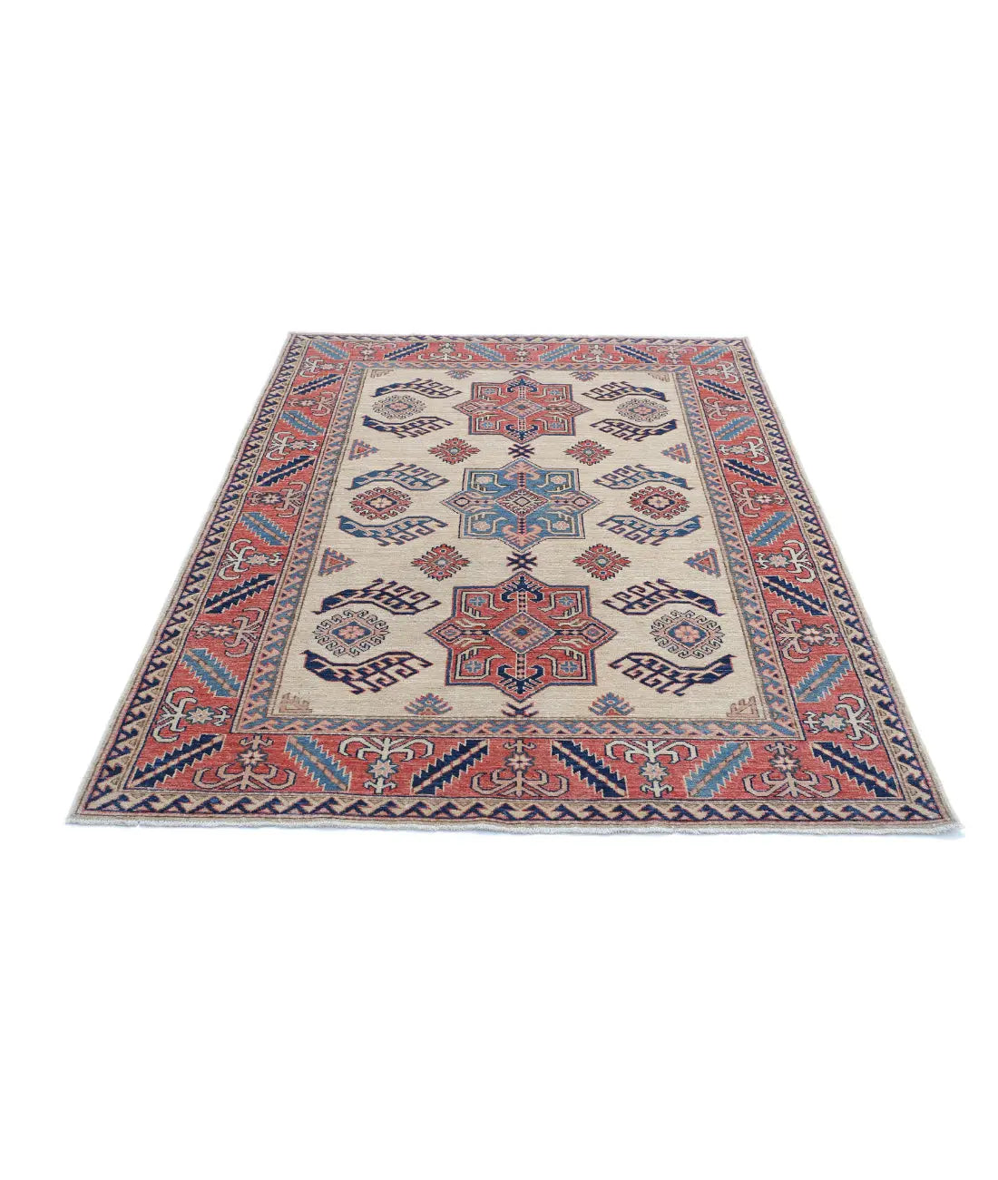 Hand Knotted Royal Kazak Wool Rug - 4'11'' x 6'9'' - Arteverk Rugs Area rug
