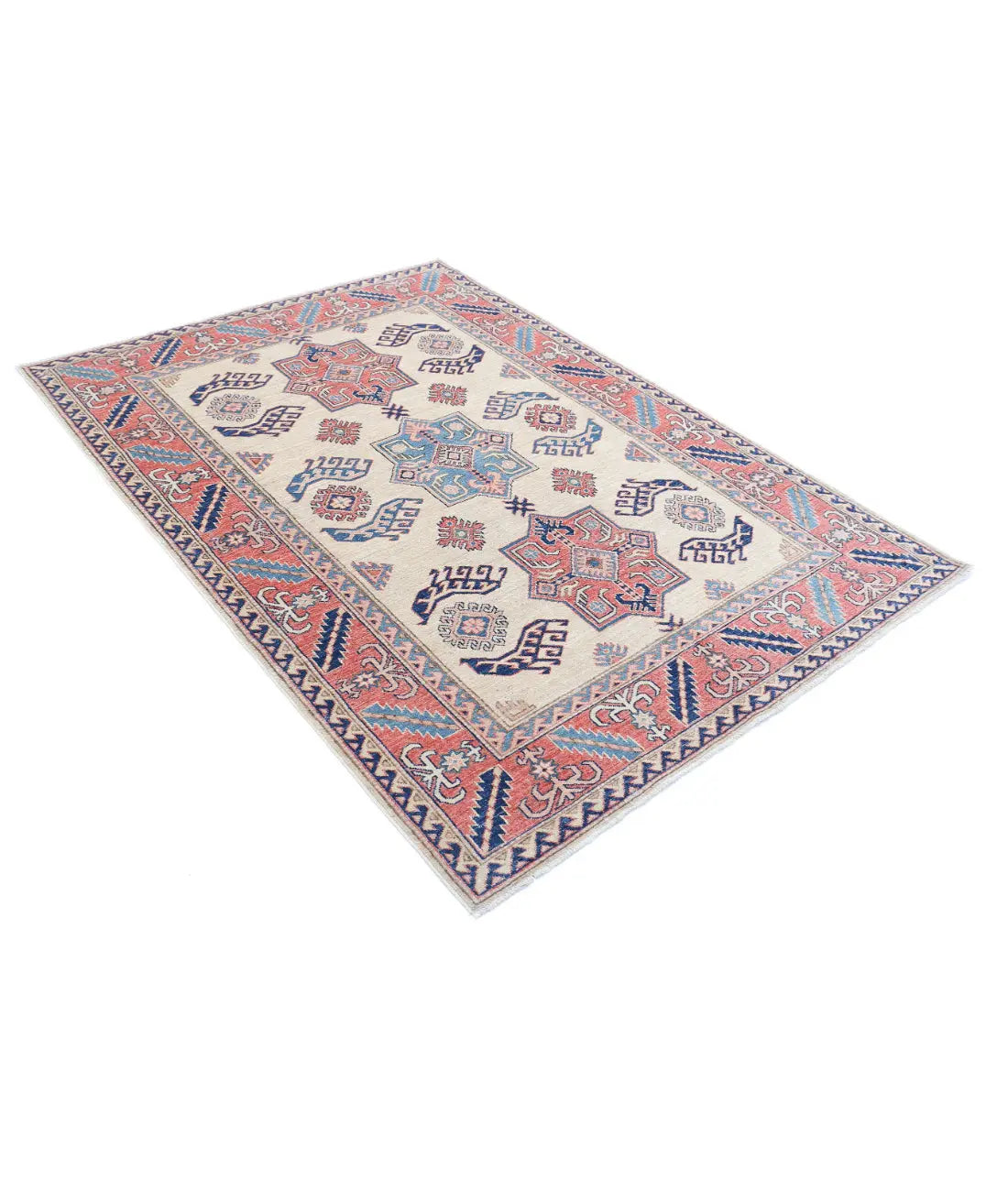 Hand Knotted Royal Kazak Wool Rug - 4'11'' x 6'9'' - Arteverk Rugs Area rug