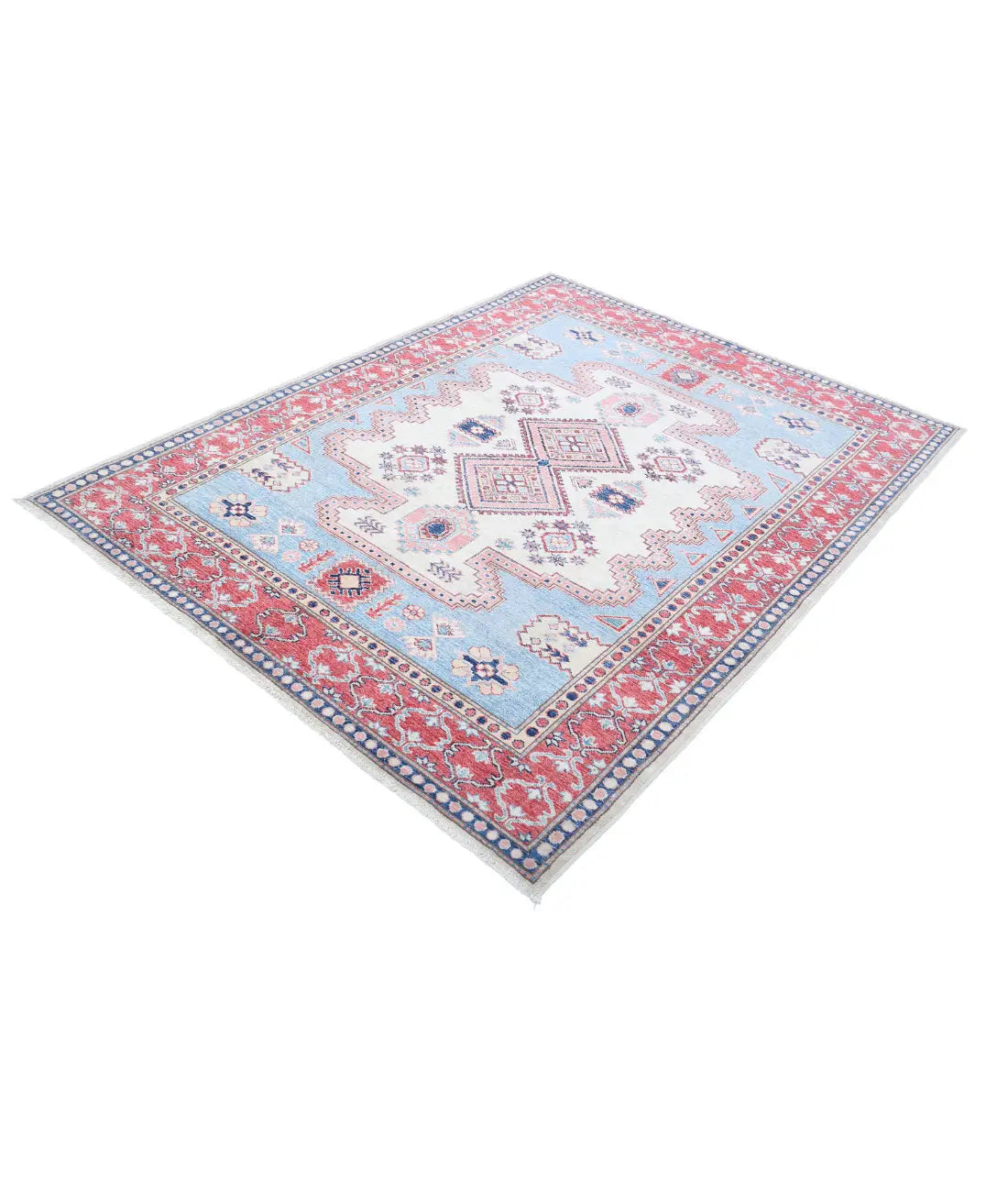 Hand Knotted Royal Kazak Wool Rug - 5'1'' x 6'9'' - Arteverk Rugs Area rug