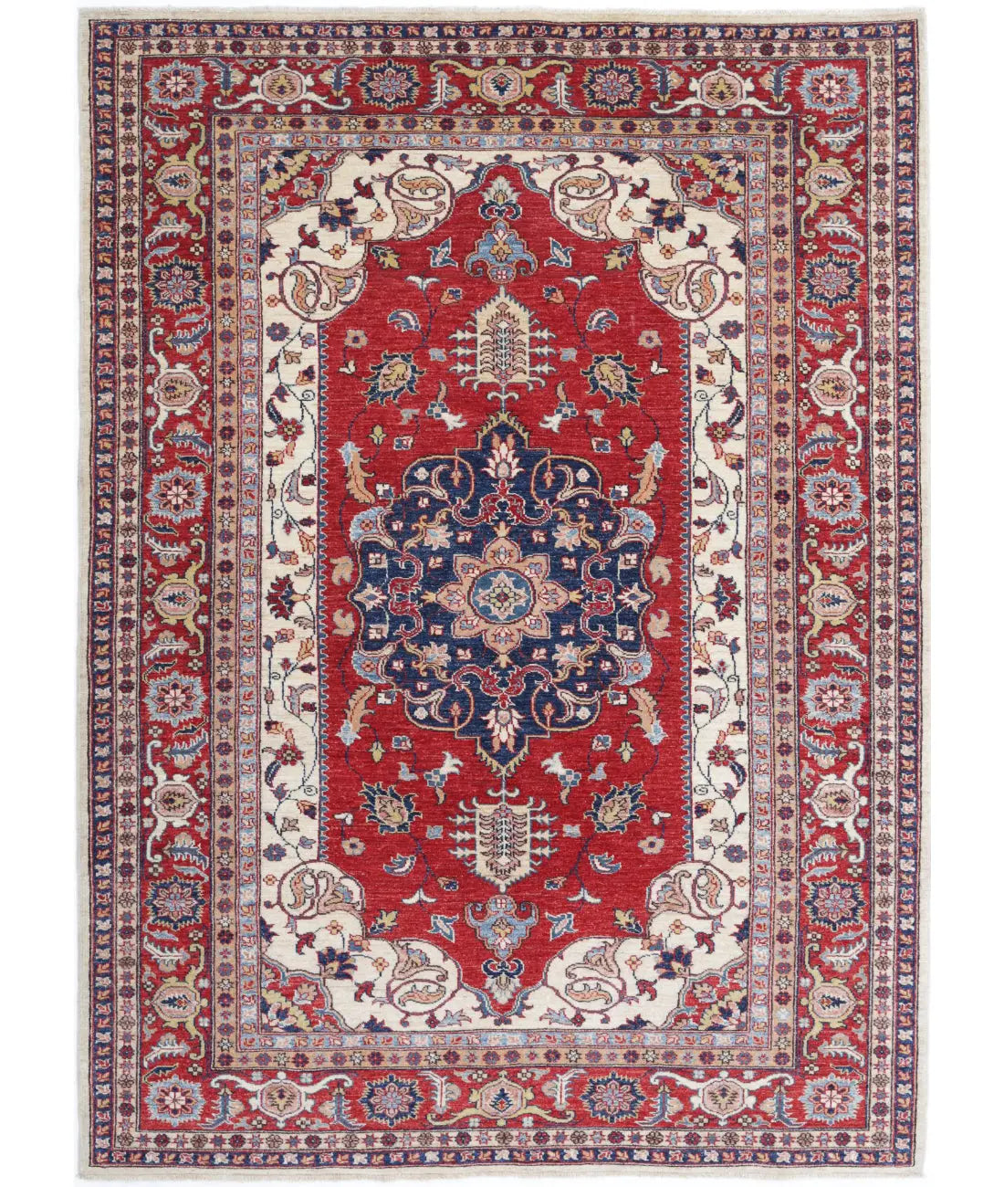 Hand Knotted Royal Kazak Wool Rug - 5'7'' x 7'11''
