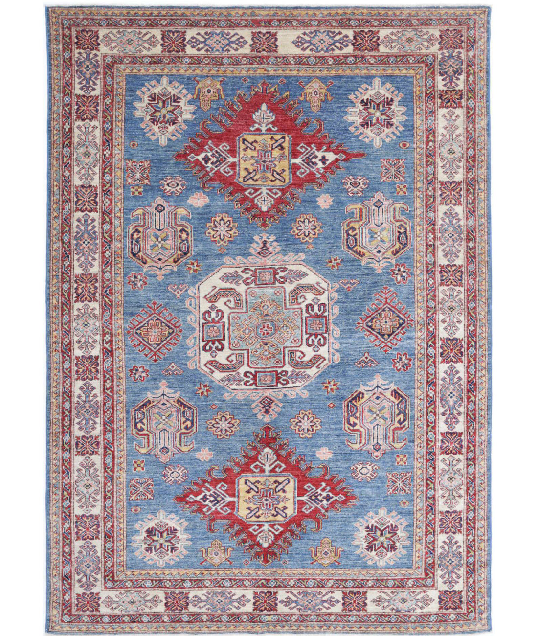 Hand Knotted Royal Kazak Wool Rug - 5'7'' x 8'1''