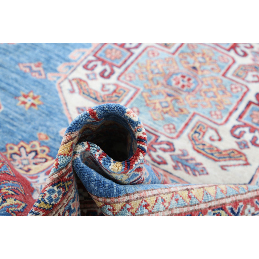 Hand Knotted Royal Kazak Wool Rug - 5'7'' x 8'1''