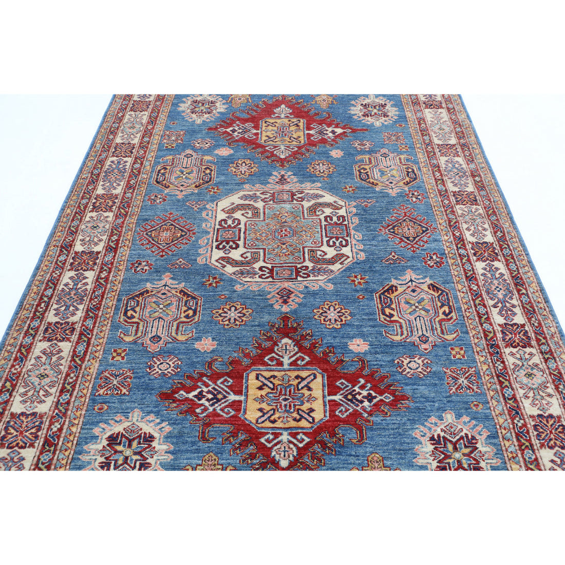 Hand Knotted Royal Kazak Wool Rug - 5'7'' x 8'1''