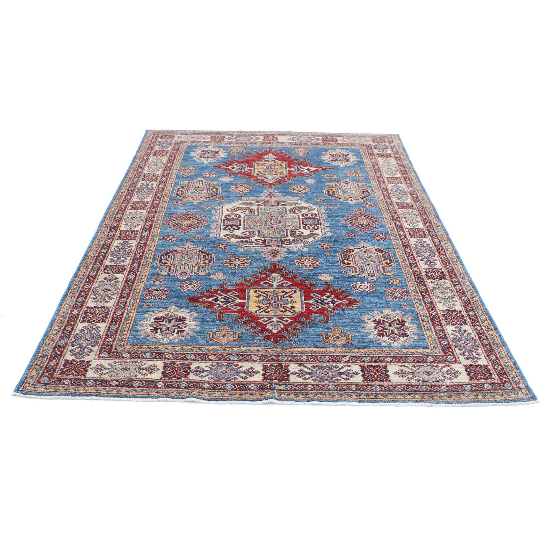Hand Knotted Royal Kazak Wool Rug - 5'7'' x 8'1''