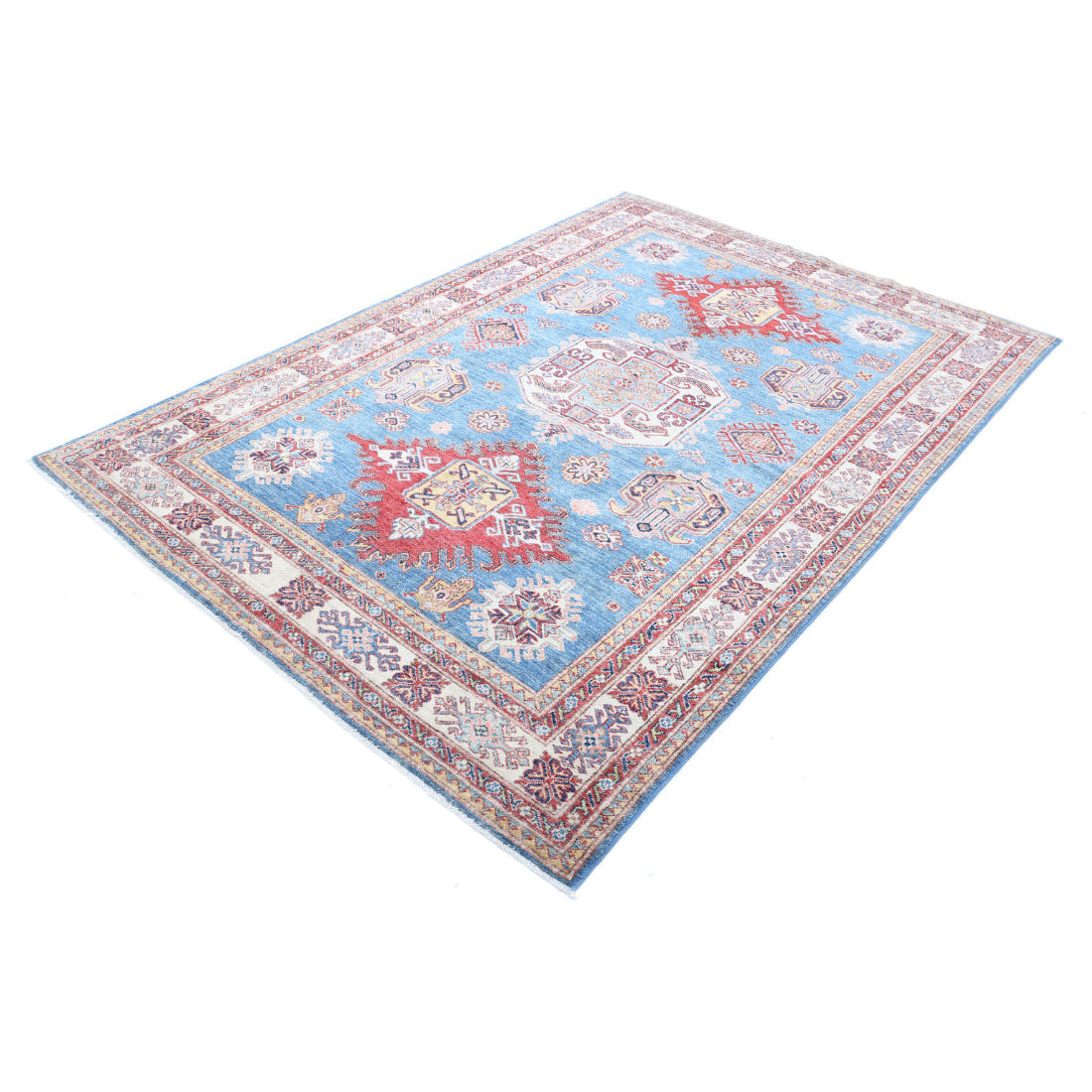Hand Knotted Royal Kazak Wool Rug - 5'7'' x 8'1''