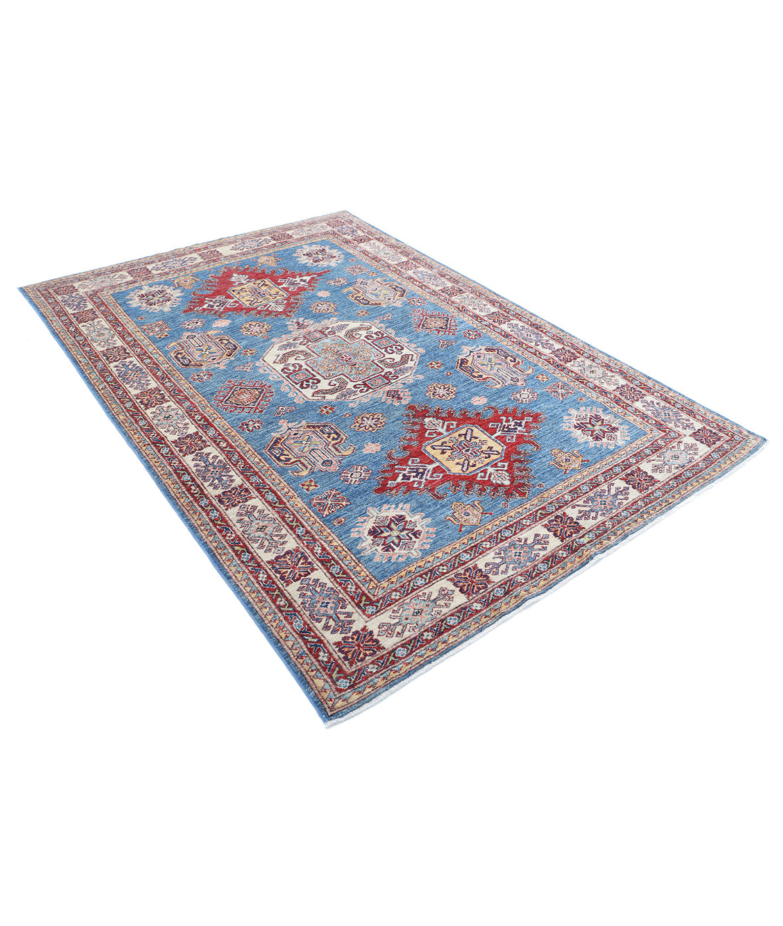 Hand Knotted Royal Kazak Wool Rug - 5'7'' x 8'1''