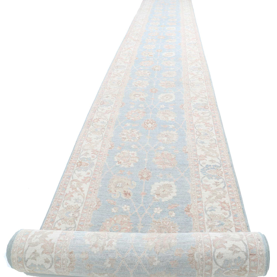 Alfombra de lana Serenity anudada a mano - 4'1'' x 43'4''