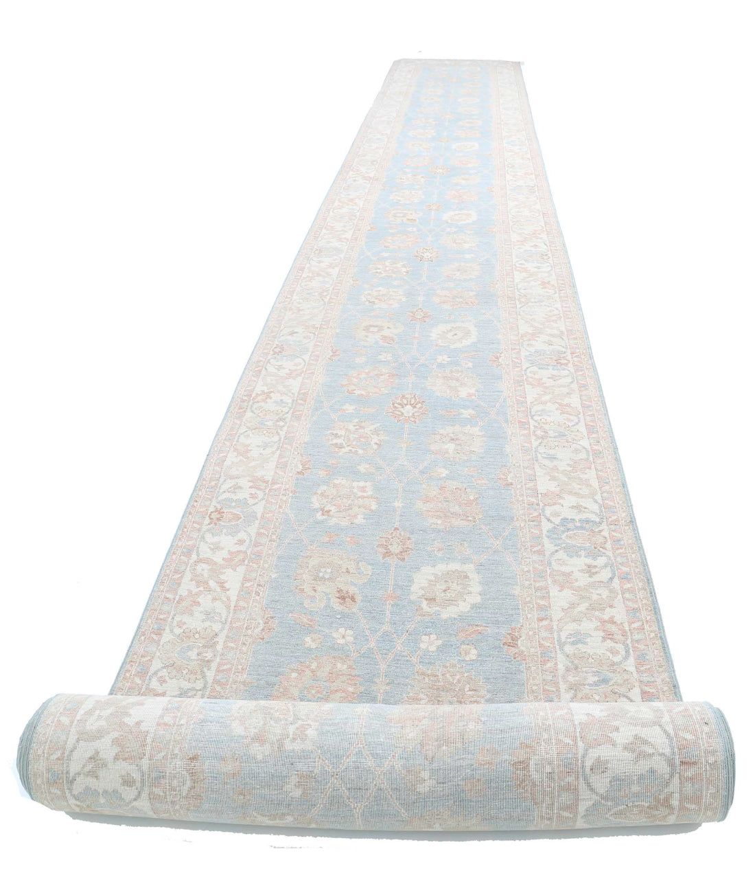 Alfombra de lana Serenity anudada a mano - 4'1'' x 43'4''