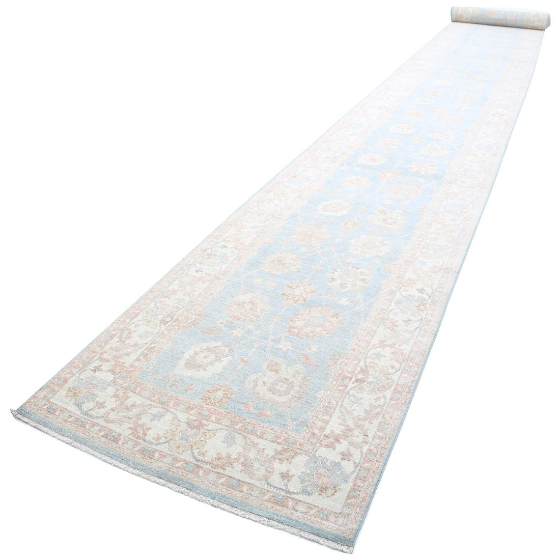 Alfombra de lana Serenity anudada a mano - 4'1'' x 43'4''