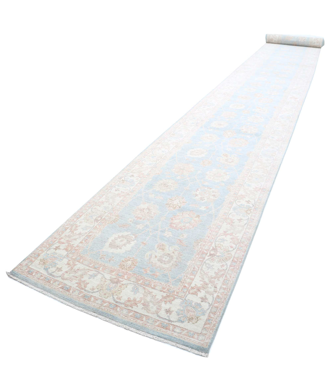 Alfombra de lana Serenity anudada a mano - 4'1'' x 43'4''