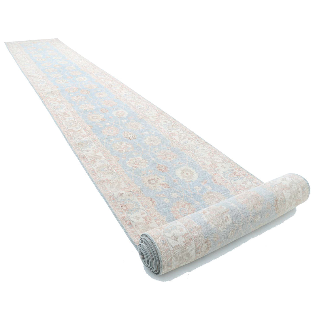 Alfombra de lana Serenity anudada a mano - 4'1'' x 43'4''