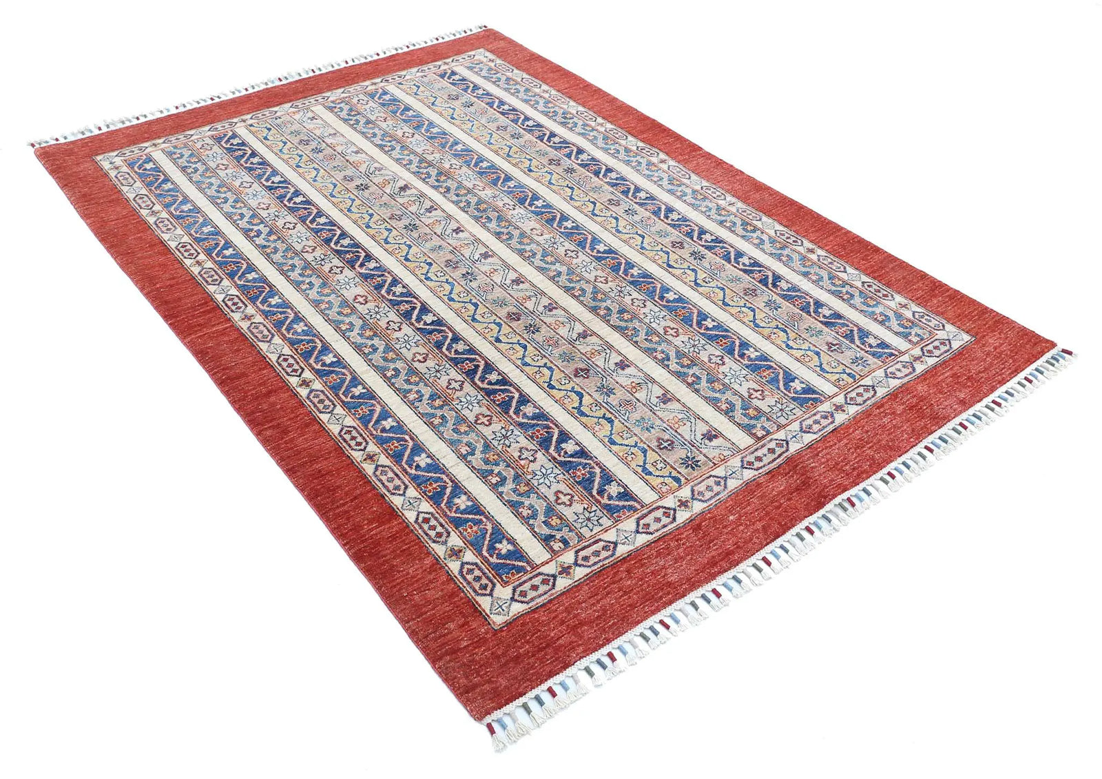 Hand Knotted Shaal Wool Rug - 4'9'' x 6'6''