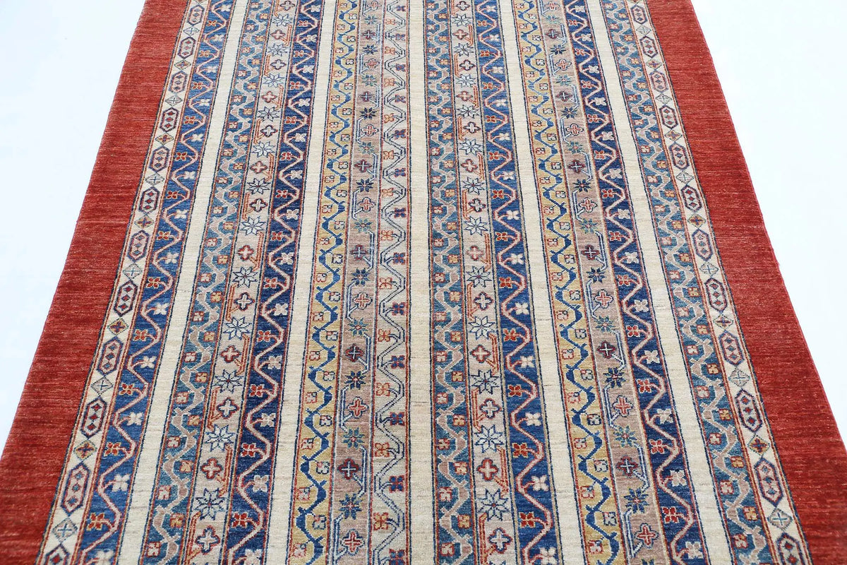 Hand Knotted Shaal Wool Rug - 4'9'' x 6'6''