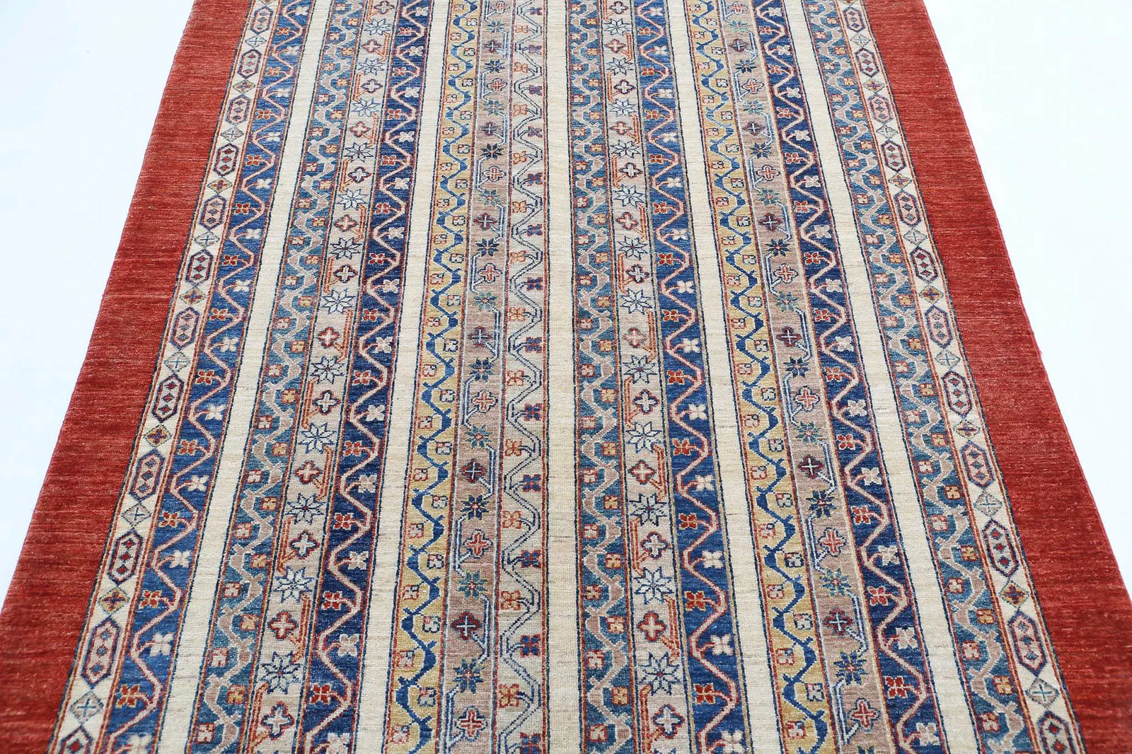 Hand Knotted Shaal Wool Rug - 4'9'' x 6'6''