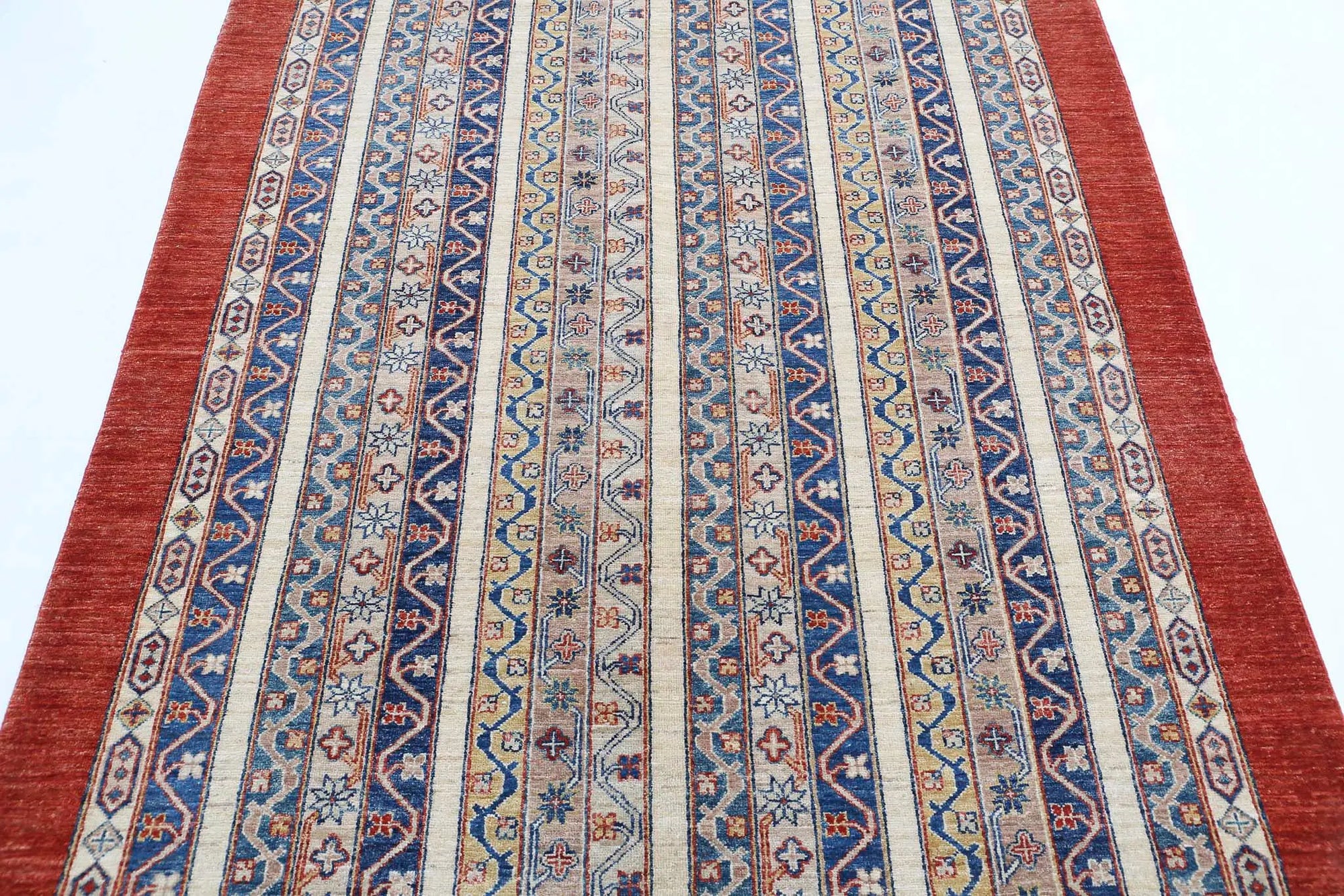 Hand Knotted Shaal Wool Rug - 4'9'' x 6'6''
