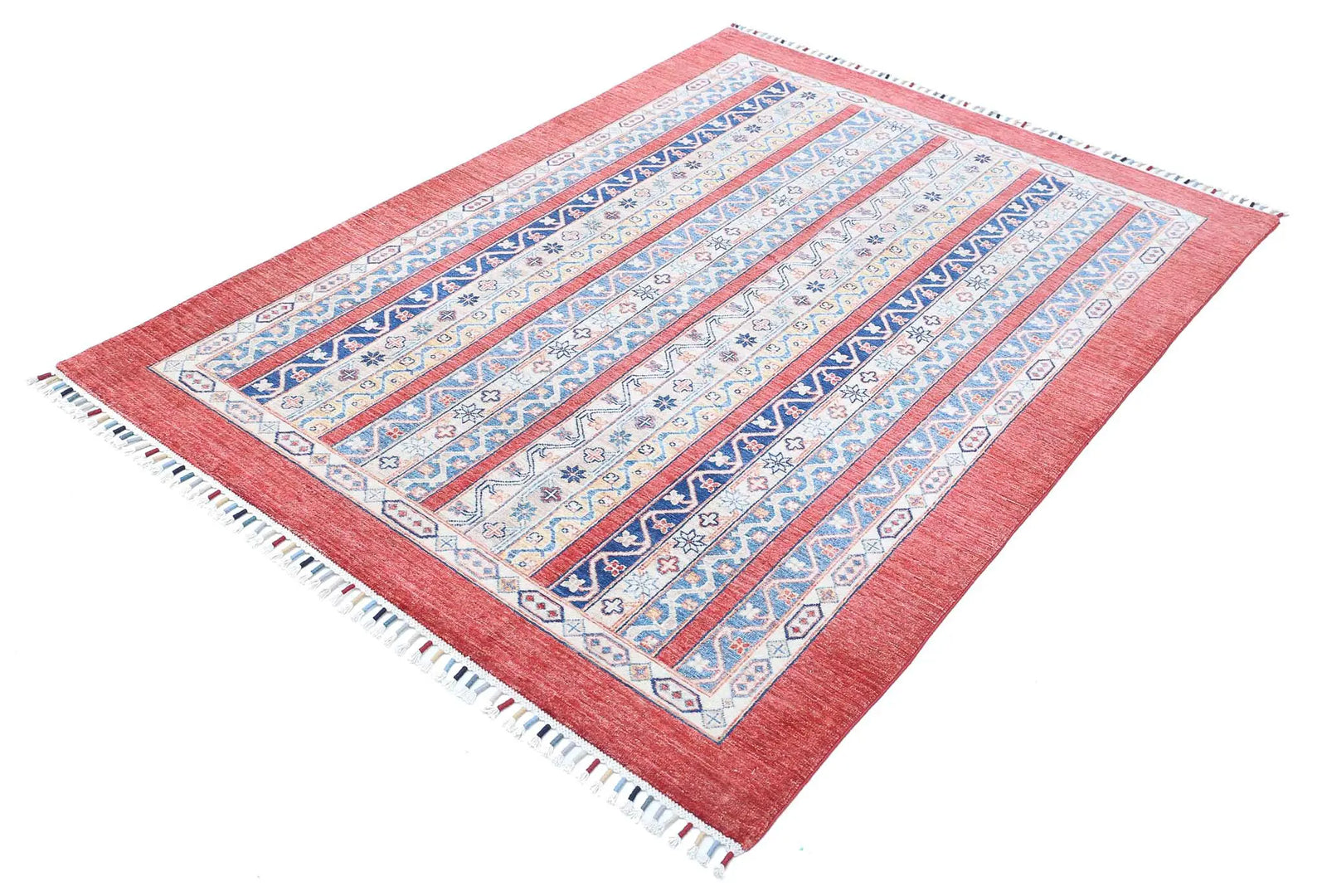 Hand Knotted Shaal Wool Rug - 4'9'' x 6'7''