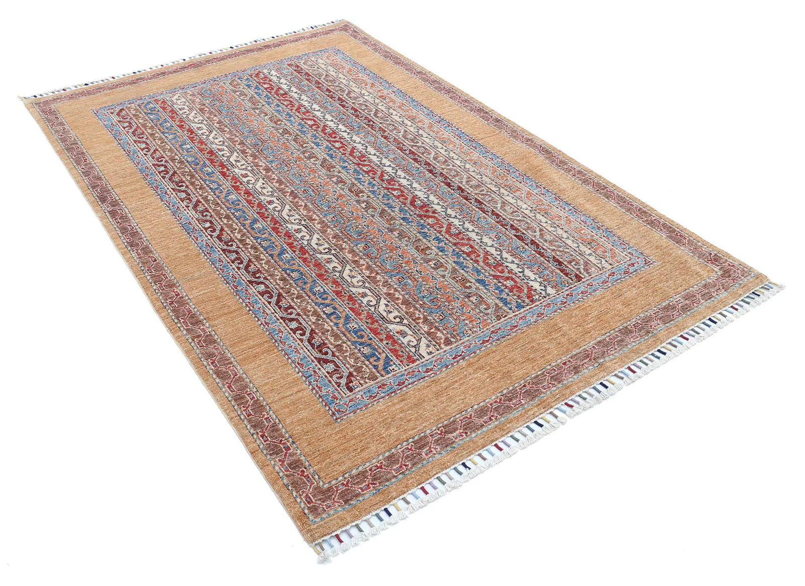 Hand Knotted Shaal Wool Rug - 4'9'' x 7'2''
