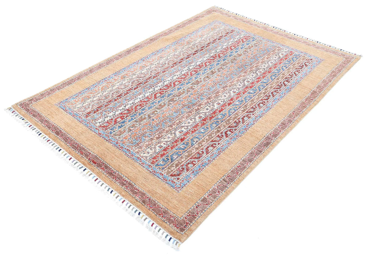 Hand Knotted Shaal Wool Rug - 4'9'' x 7'2''
