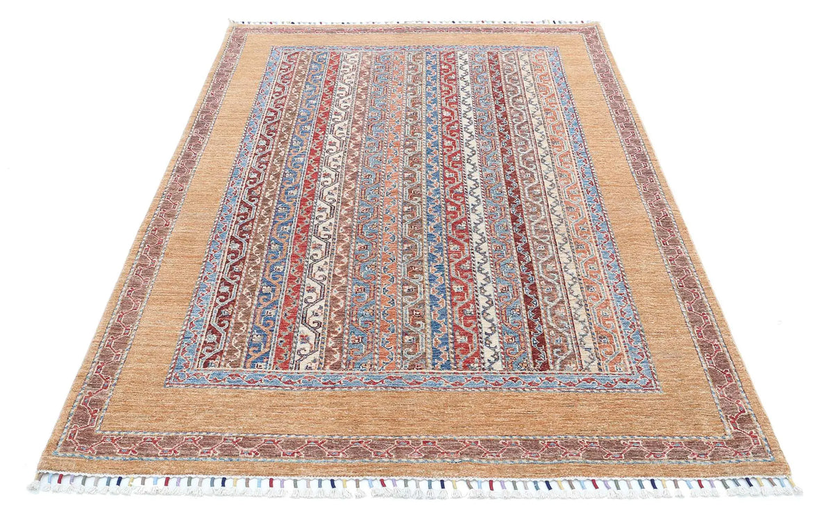 Hand Knotted Shaal Wool Rug - 4'9'' x 7'2''
