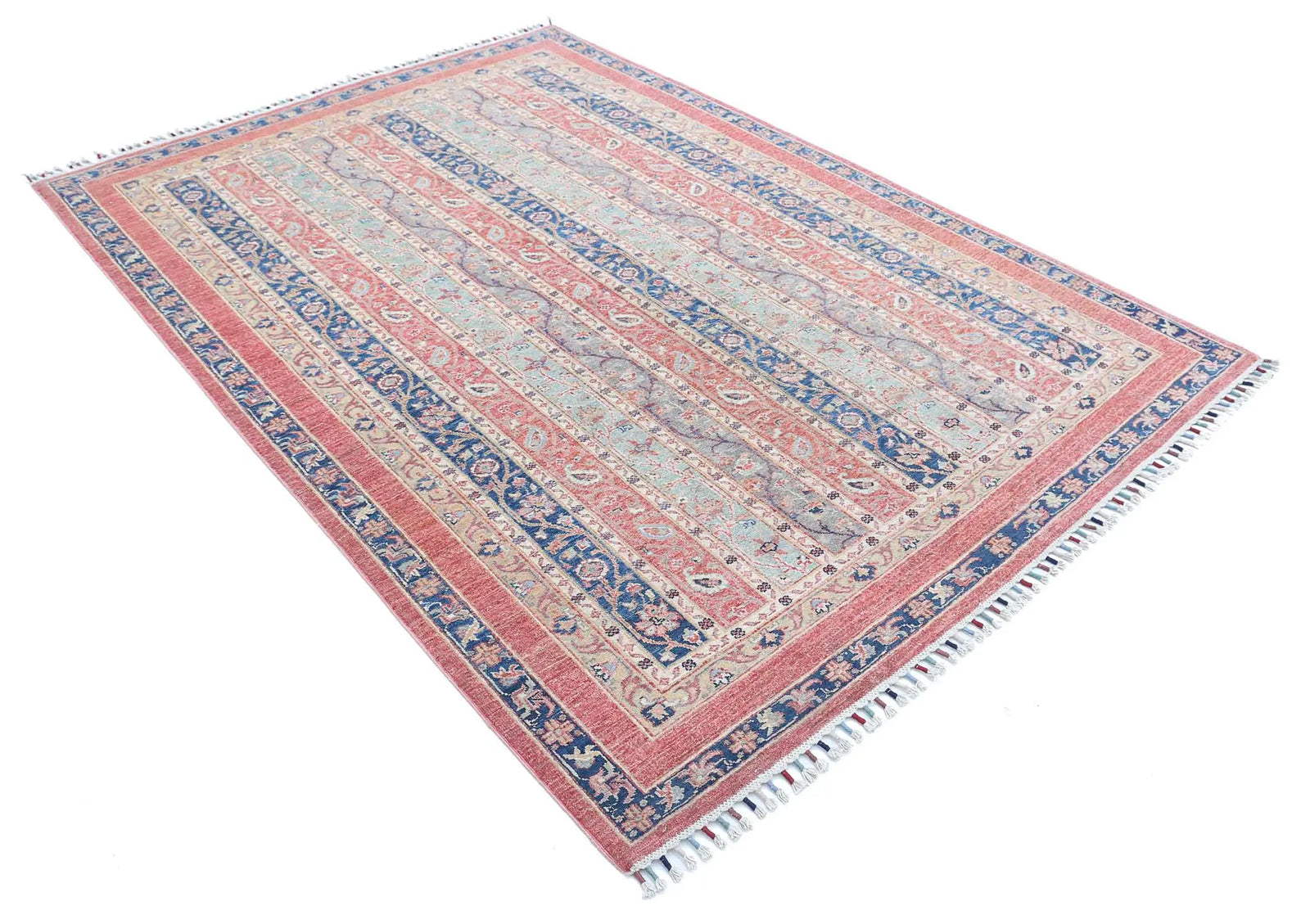Hand Knotted Shaal Wool Rug - 5'5'' x 7'9''
