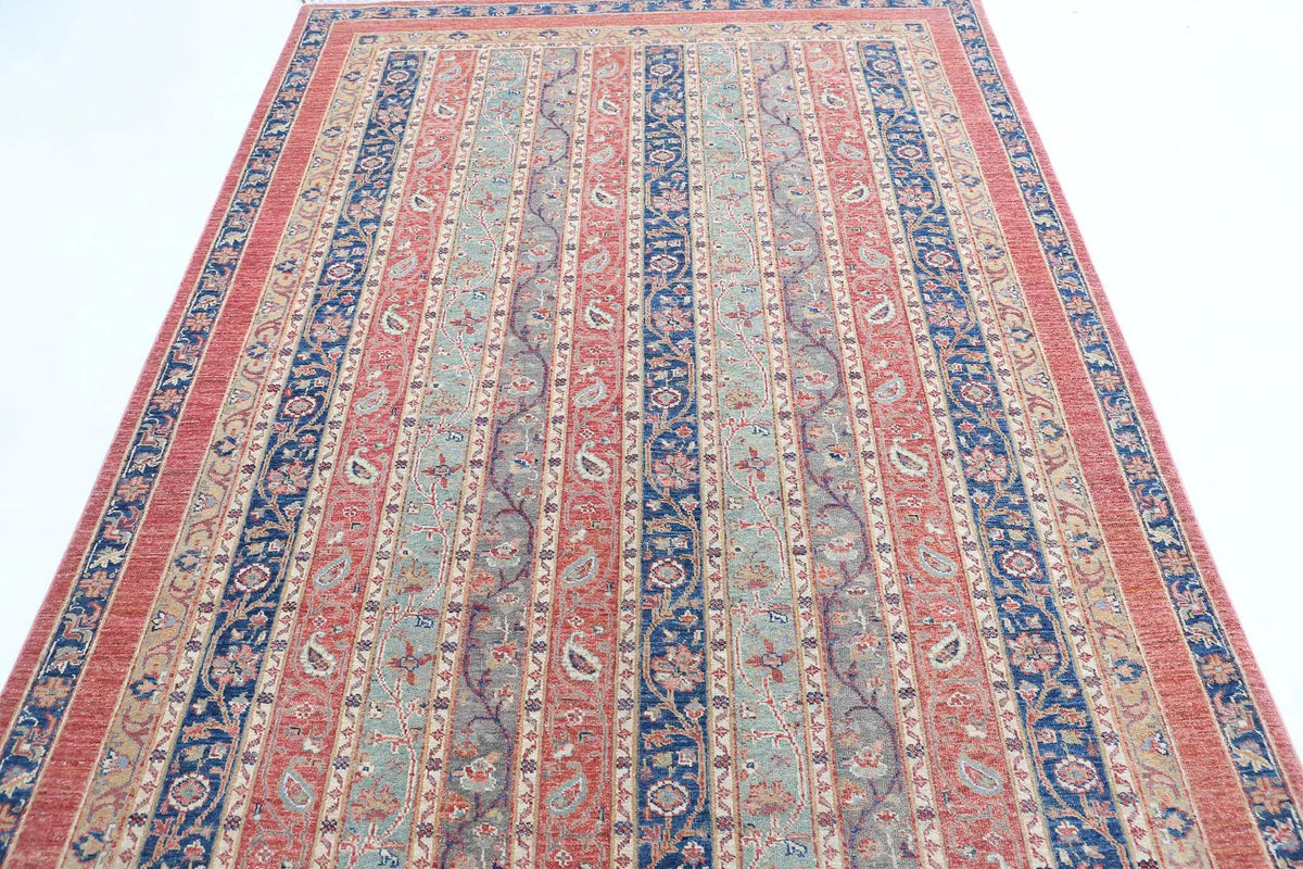 Hand Knotted Shaal Wool Rug - 5'5'' x 7'9''