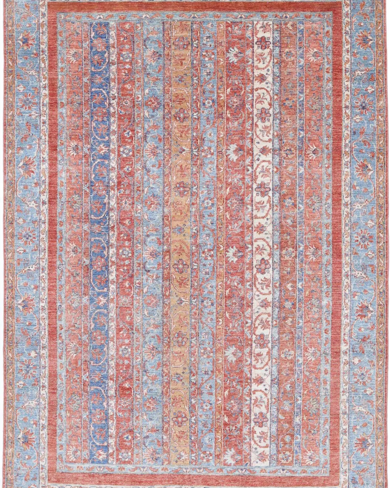 Alfombra de lana Shaal anudada a mano - 5'5'' x 8'4''