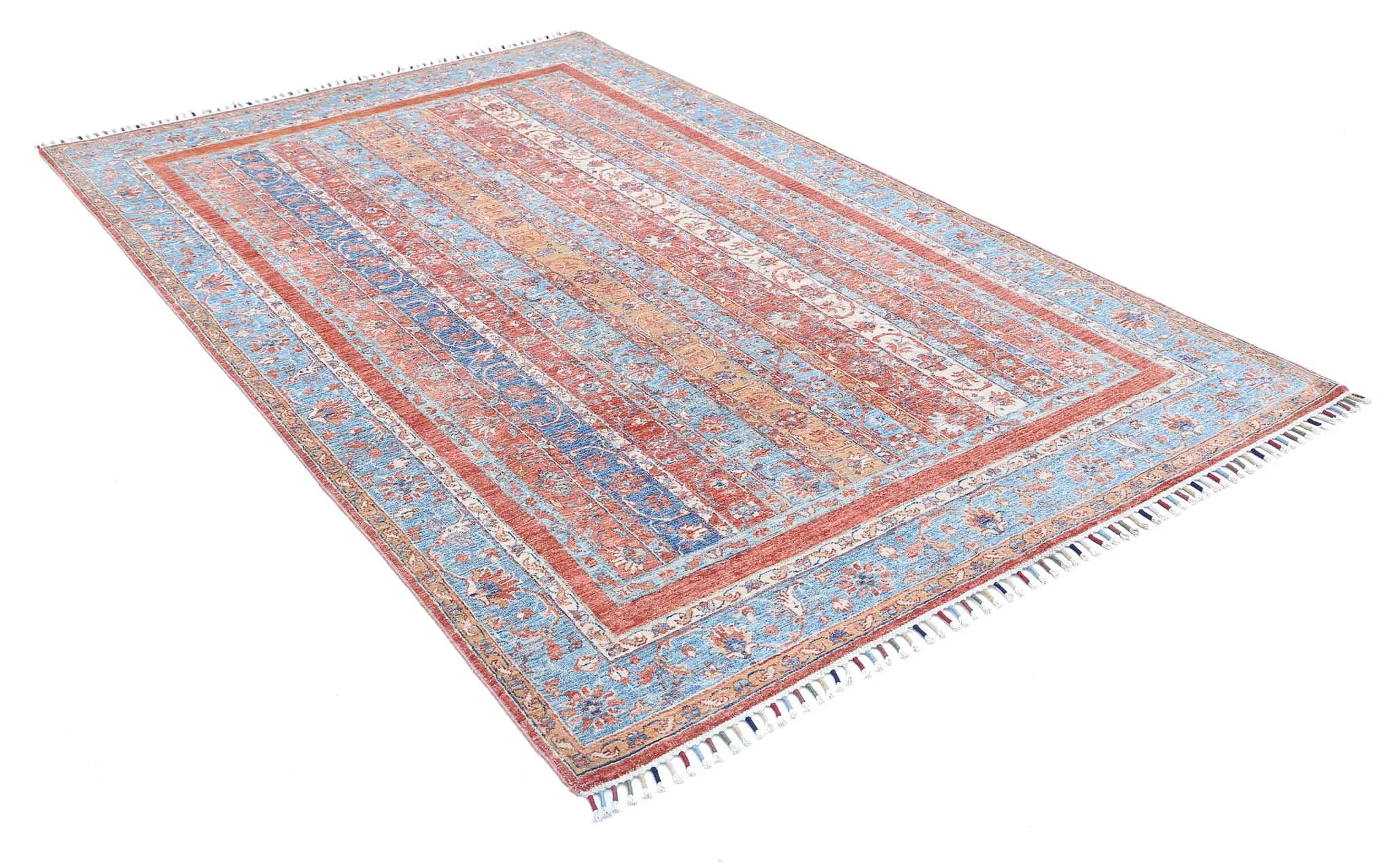 Alfombra de lana Shaal anudada a mano - 5'5'' x 8'4''