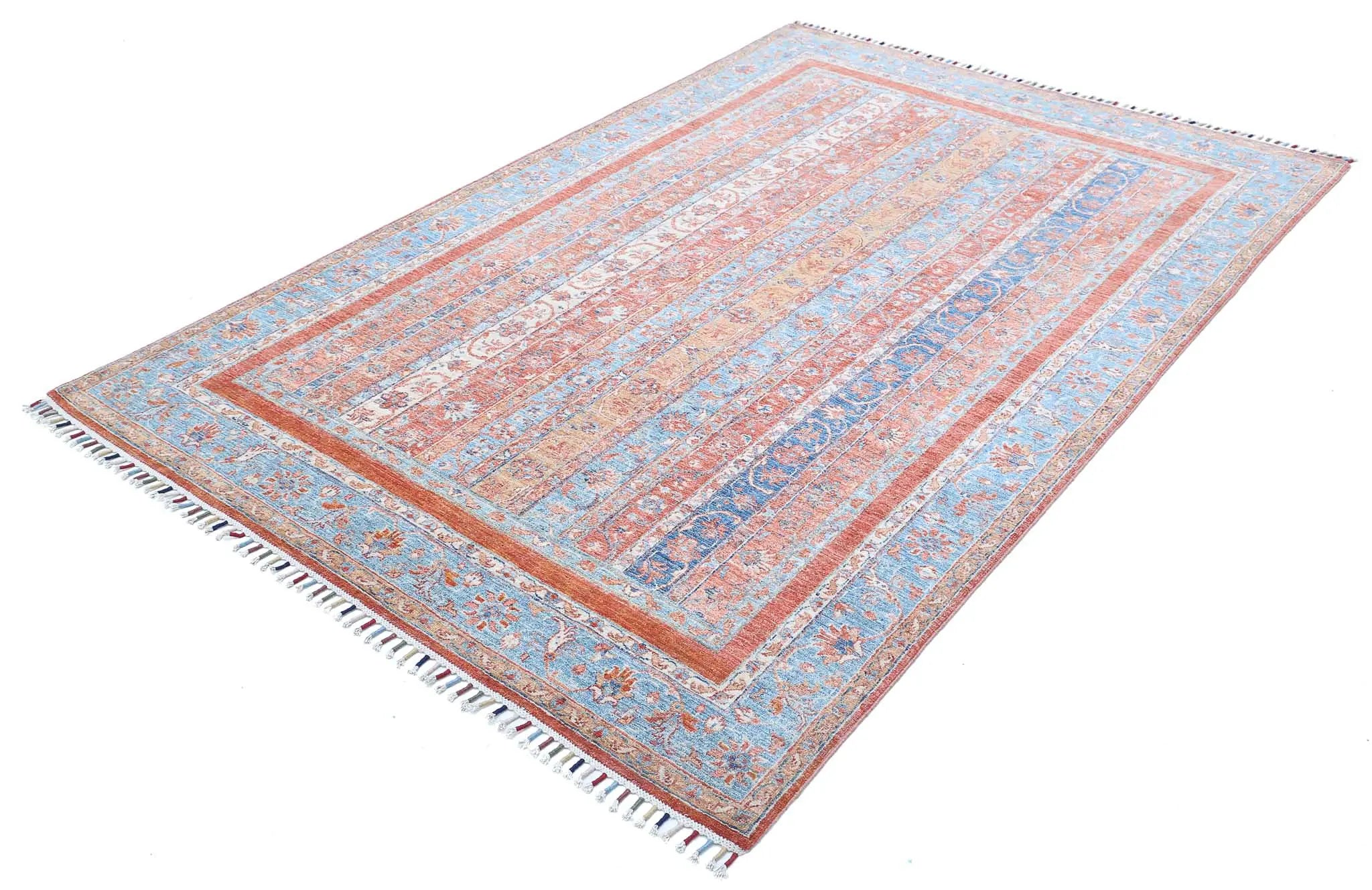 Alfombra de lana Shaal anudada a mano - 5'5'' x 8'4''