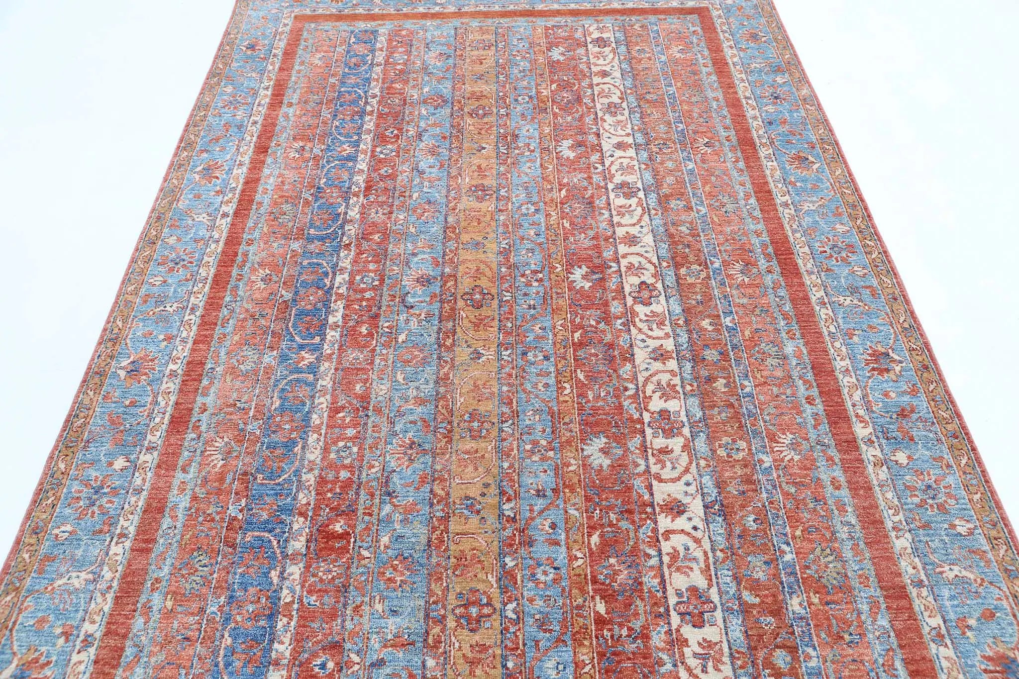 Alfombra de lana Shaal anudada a mano - 5'5'' x 8'4''