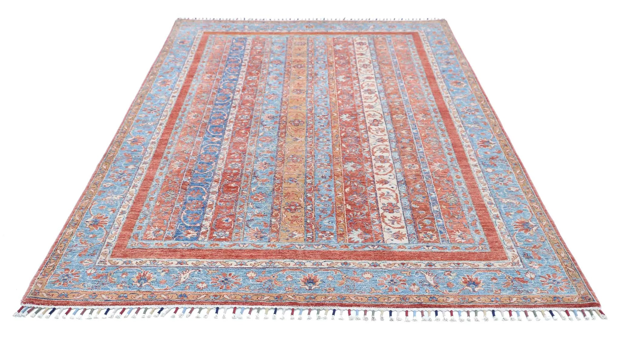 Alfombra de lana Shaal anudada a mano - 5'5'' x 8'4''