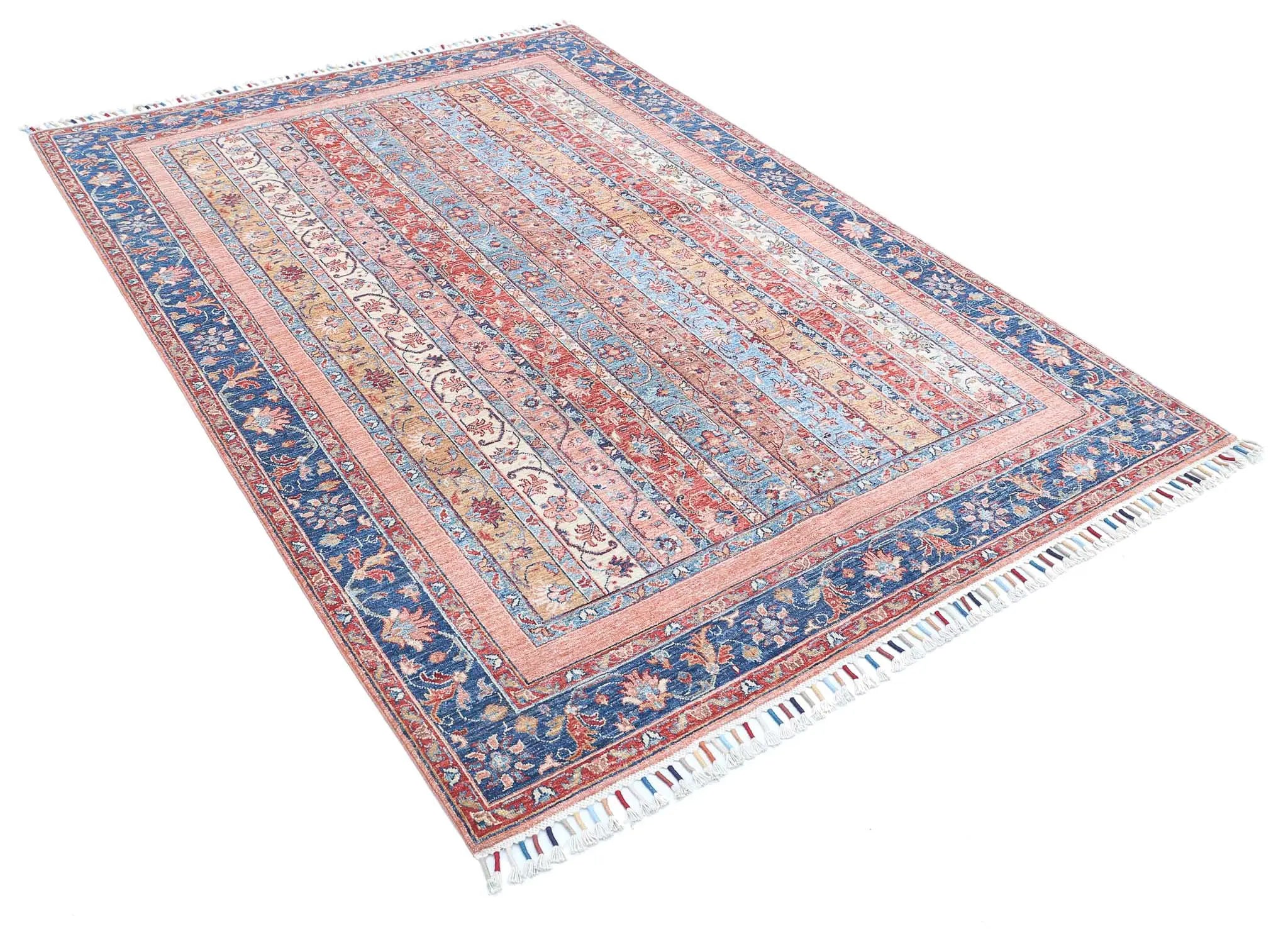 Alfombra de lana Shaal anudada a mano - 5'6'' x 7'11''