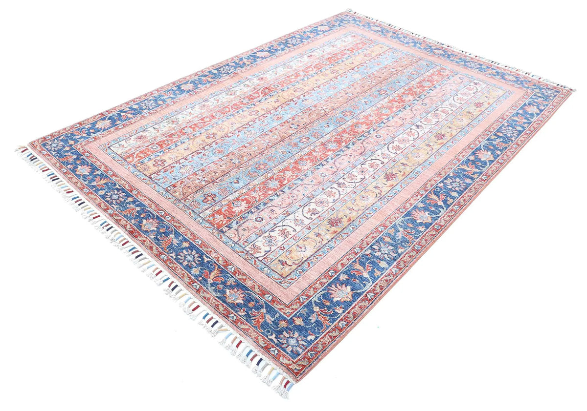 Hand Knotted Shaal Wool Rug - 5'6'' x 7'11''