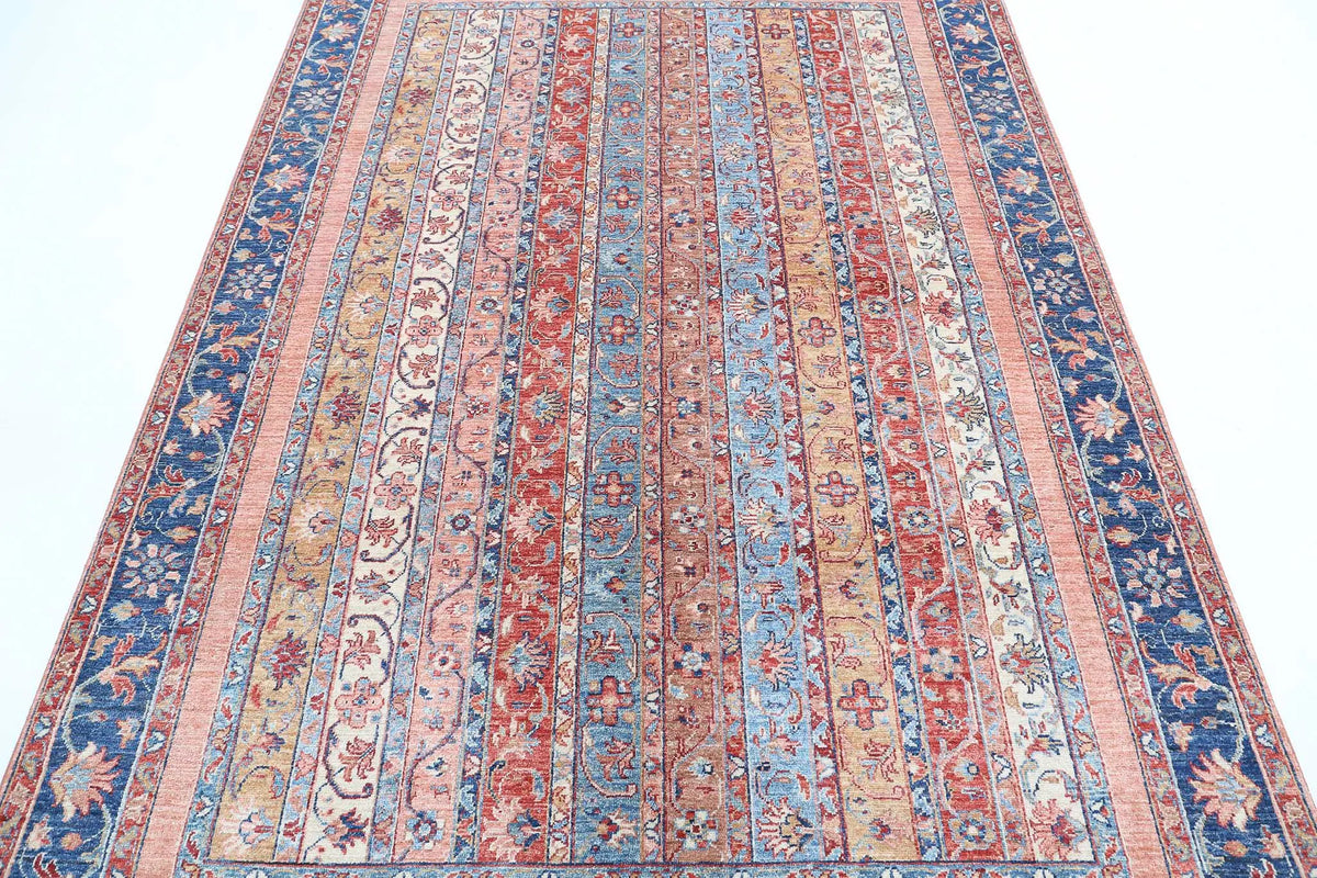 Hand Knotted Shaal Wool Rug - 5'6'' x 7'11''