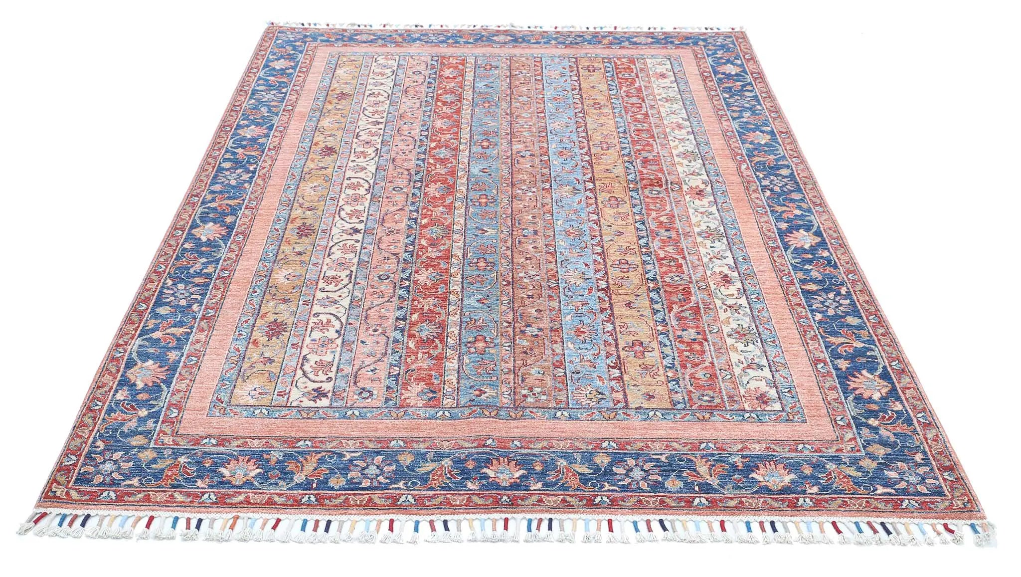 Alfombra de lana Shaal anudada a mano - 5'6'' x 7'11''
