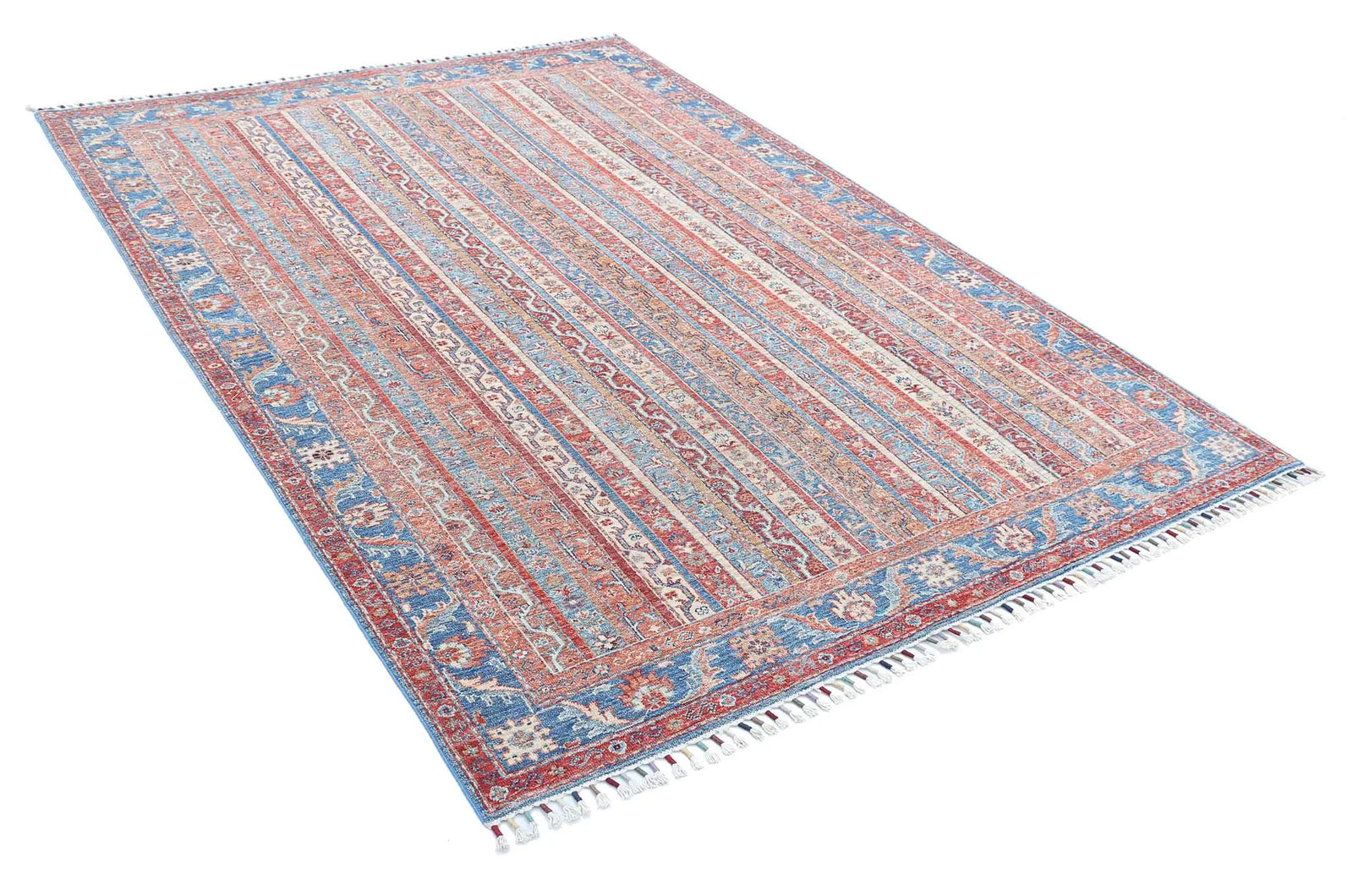 Hand Knotted Shaal Wool Rug - 5'6'' x 7'9''