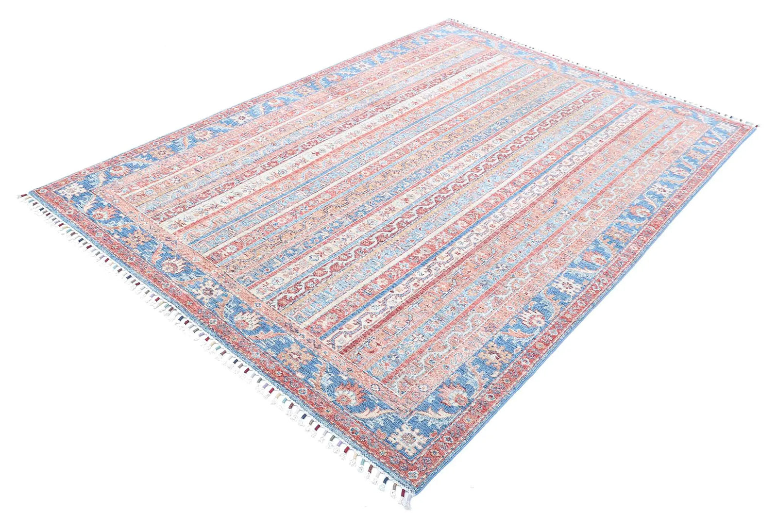 Hand Knotted Shaal Wool Rug - 5'6'' x 7'9''