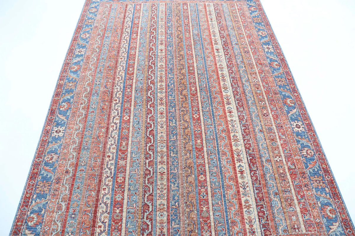 Hand Knotted Shaal Wool Rug - 5'6'' x 7'9''