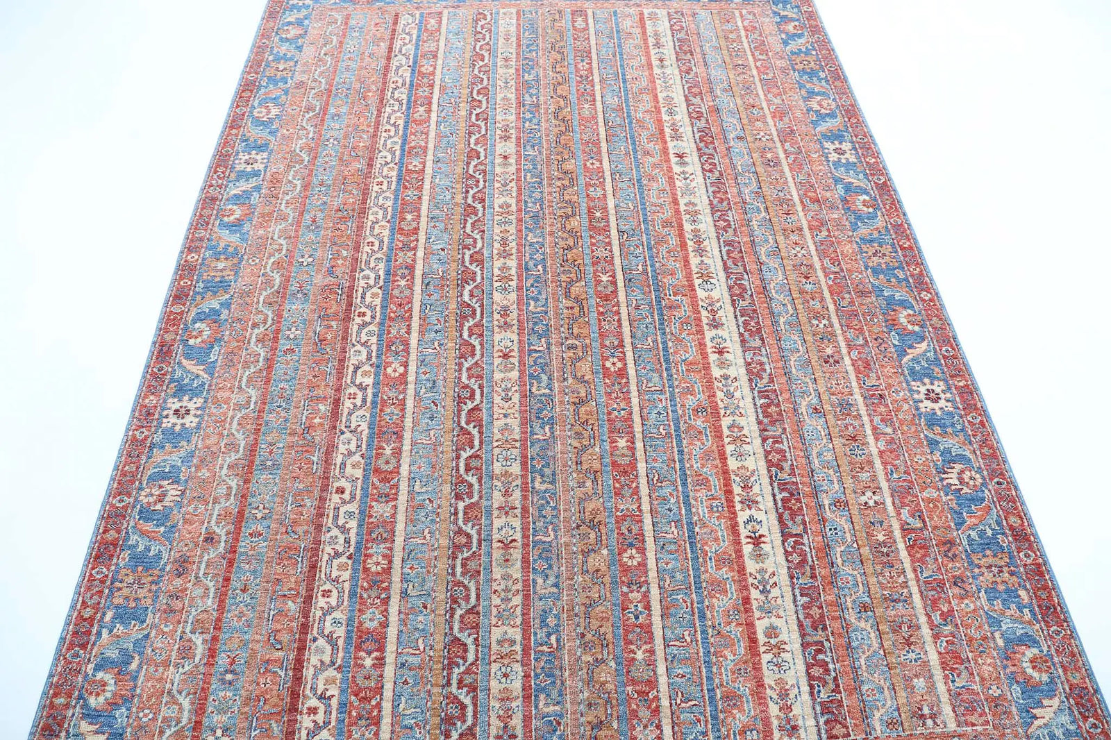 Hand Knotted Shaal Wool Rug - 5'6'' x 7'9''