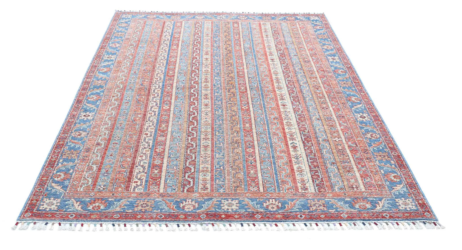 Hand Knotted Shaal Wool Rug - 5'6'' x 7'9''