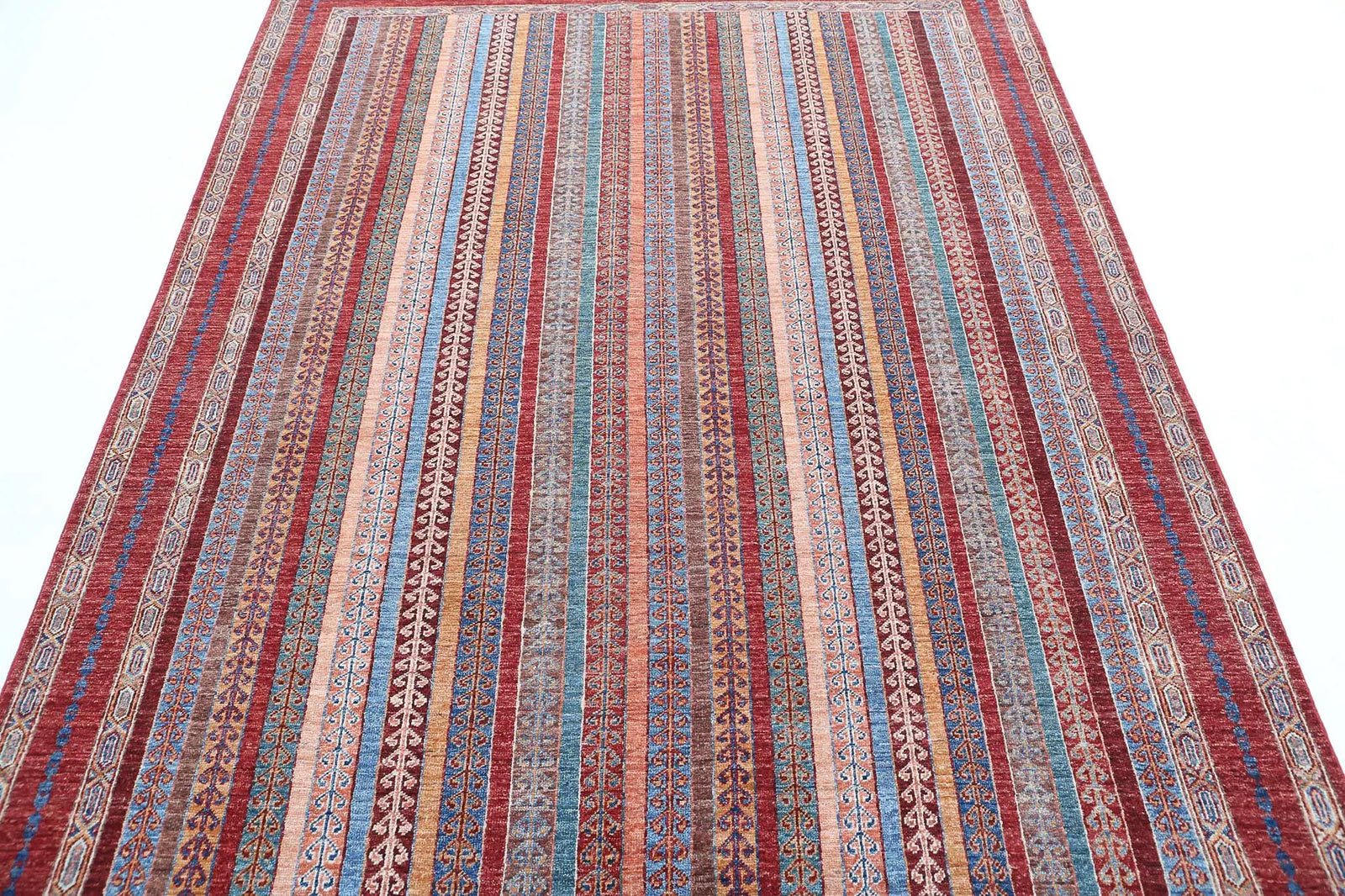 Hand Knotted Shaal Wool Rug - 5'6'' x 7'9''